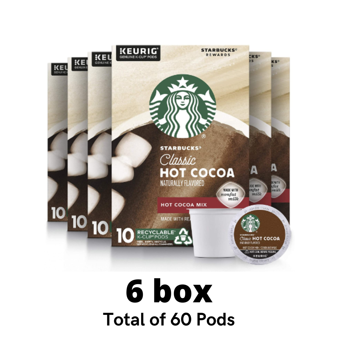 Starbucks Hot Cocoa K-Cup Coffee Pods Hot Cocoa for Keurig Brewers 6 boxes - 60 Total Pods