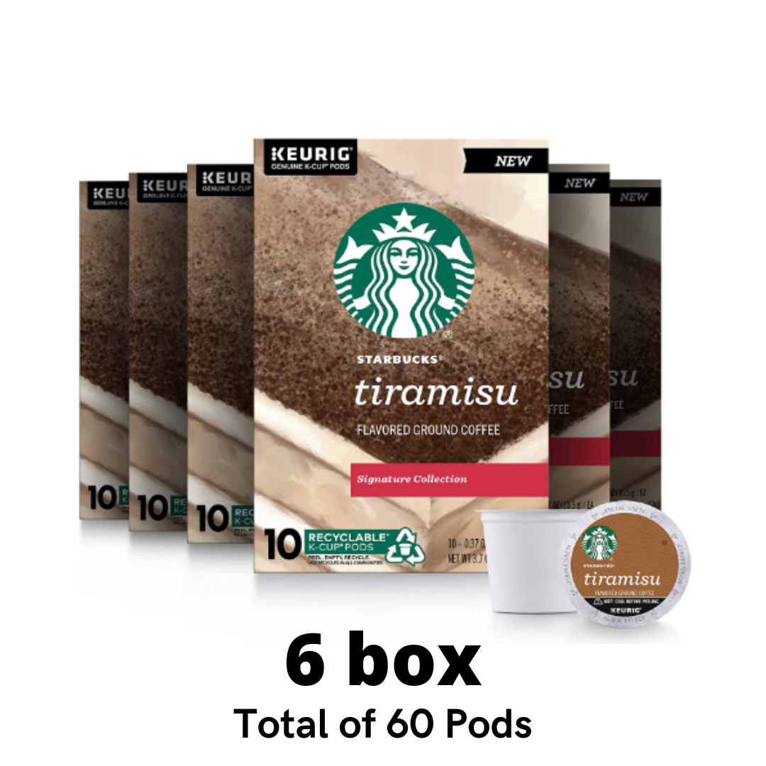 Starbucks Flavored K-Cup Coffee Pods, Tiramisu for Keurig Brewers, 6 boxes - 60 Pods Total