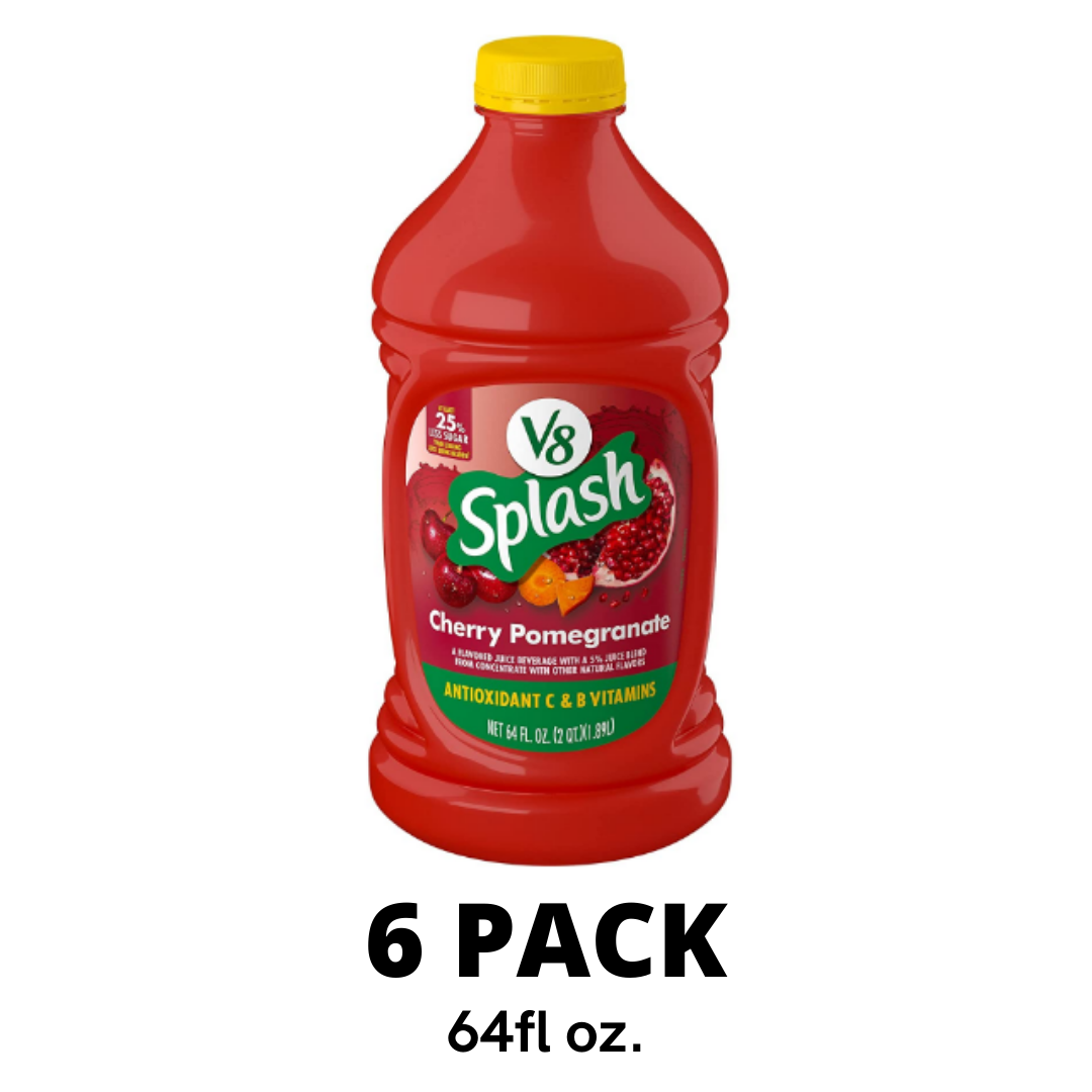 V8 Splash Cherry Pomegranate, 64 Ounce Bottle - Pack of 6