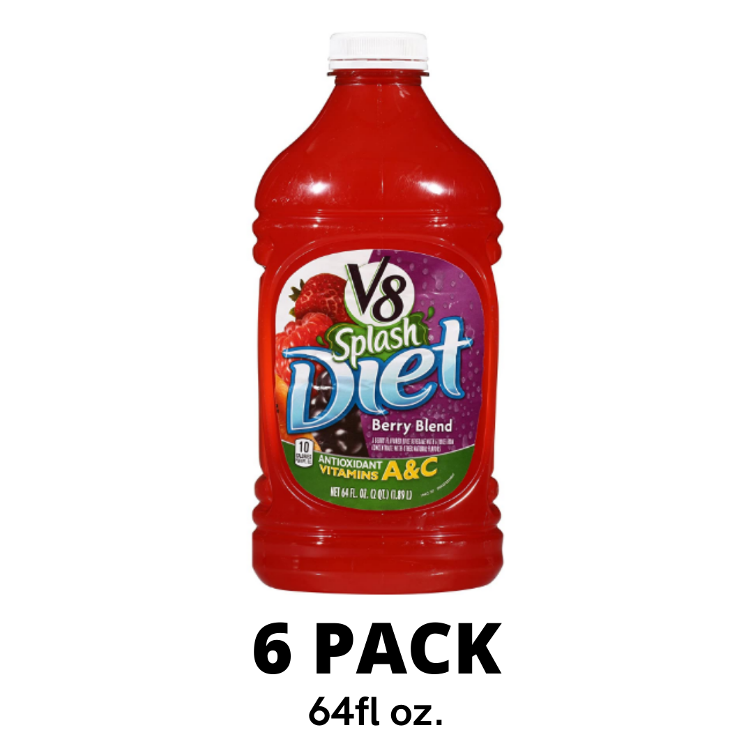 V8 Splash Diet Berry Blend, 64 Ounce Bottle - Pack of 6
