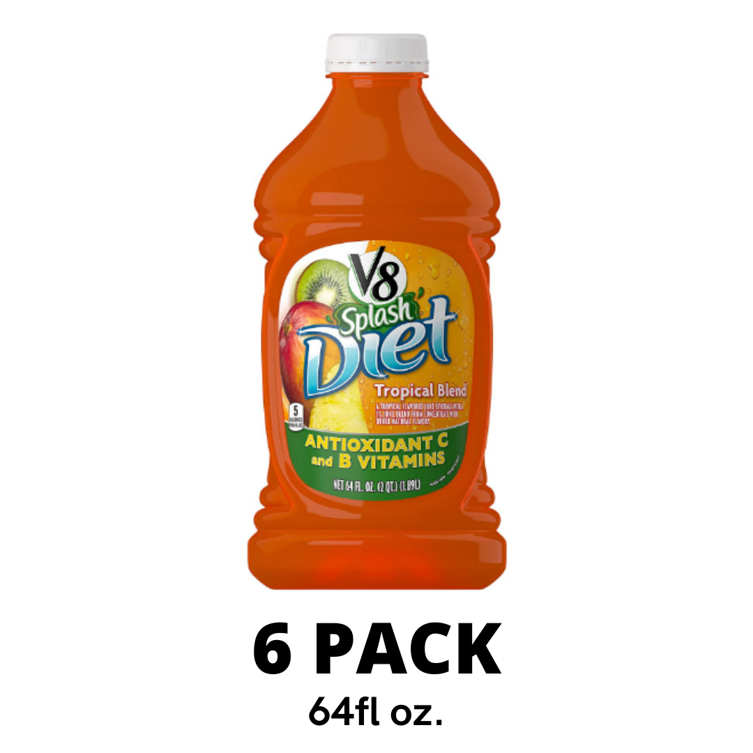V8 Splash Diet Tropical Blend, 64 Ounce Bottle - Pack of 6