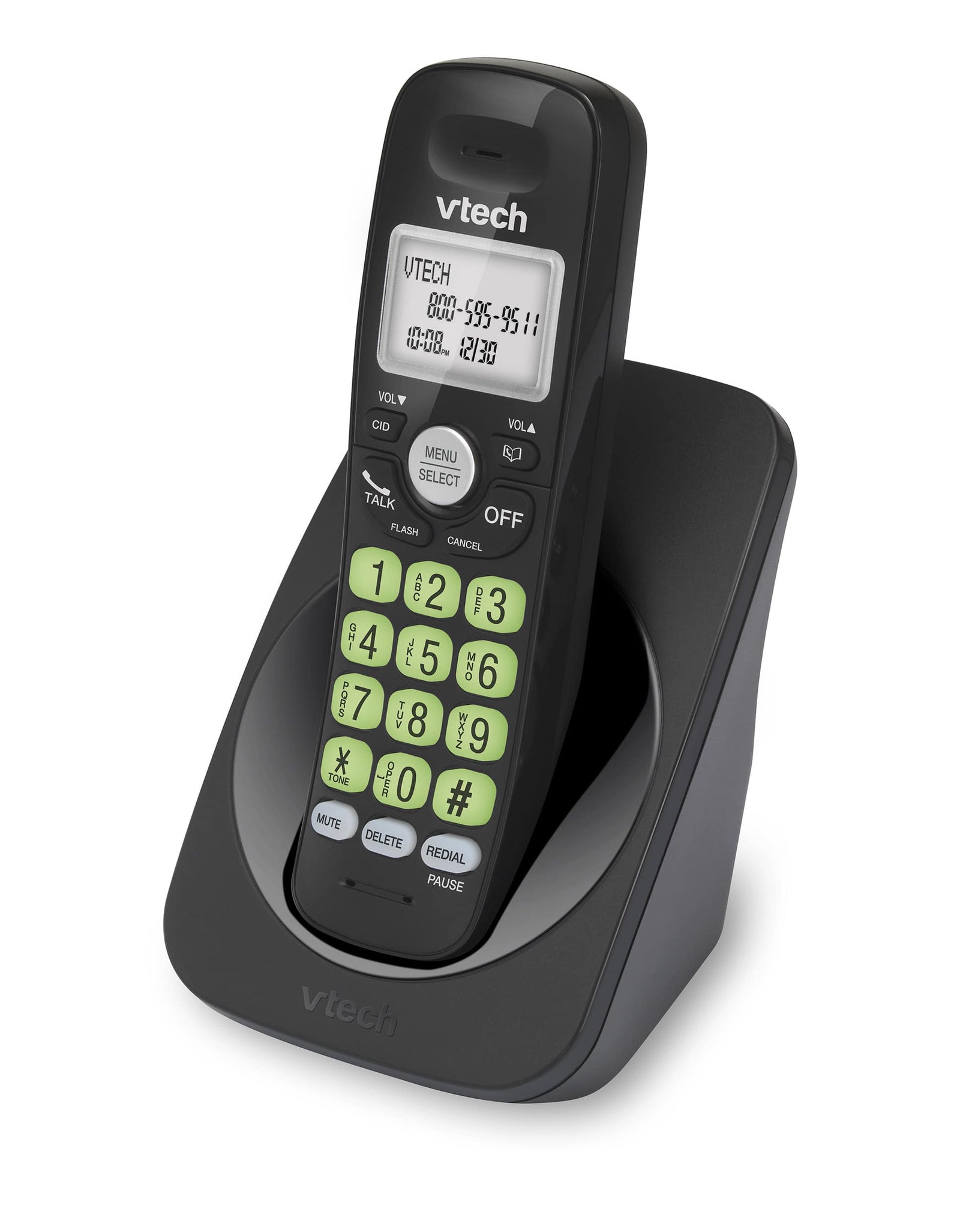 VTECH DECT 6.0 Cordless Phone, Black - with Full Duplex Speakerphone and Caller ID/Call Waiting