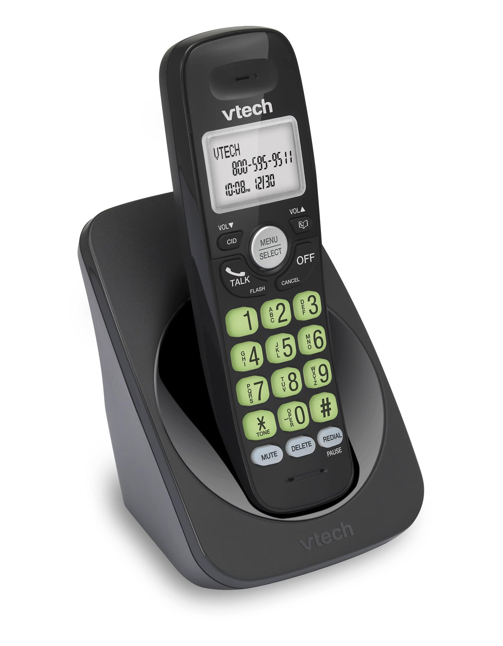 VTECH DECT 6.0 Cordless Phone, Black - with Full Duplex Speakerphone and Caller ID/Call Waiting