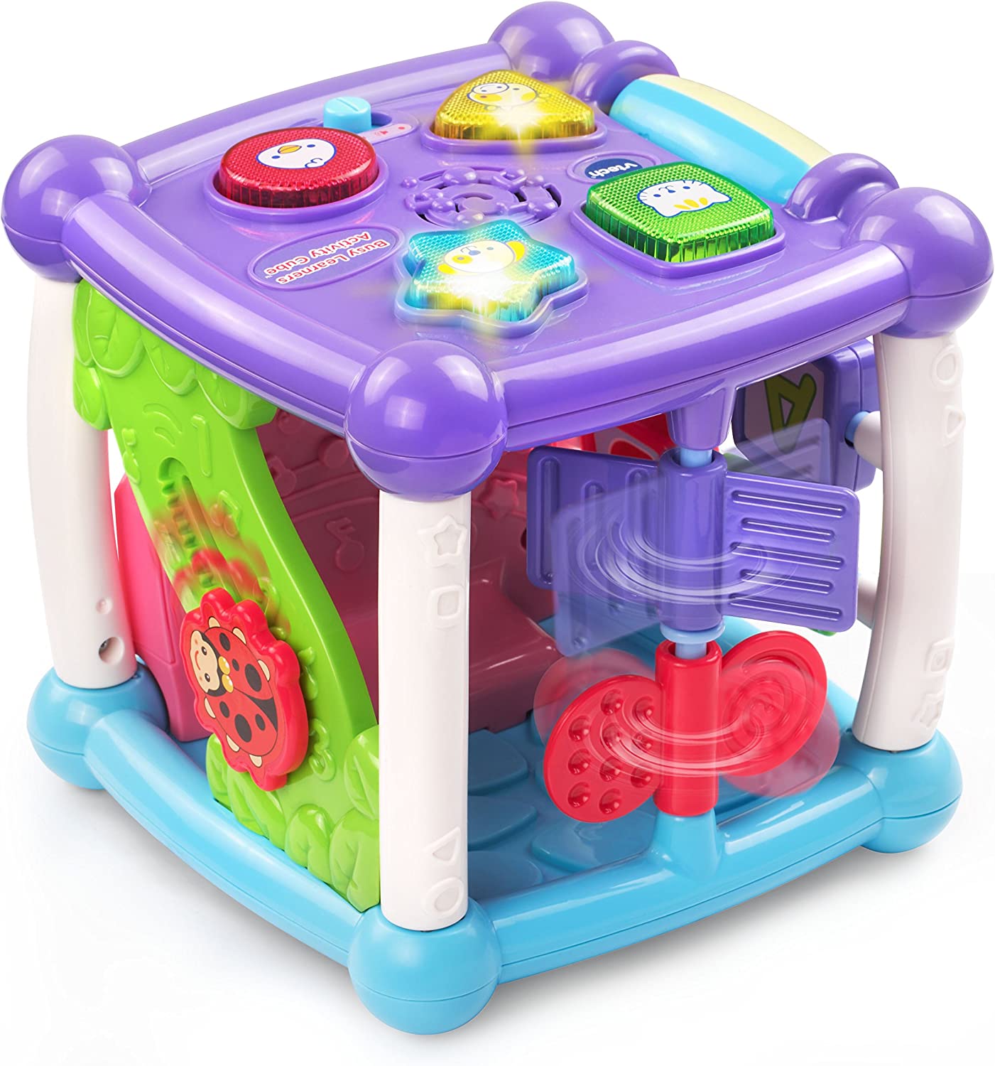 VTech Busy Learners Activity Cube, Purple - with 5 sides of play encourage discovery and exploration