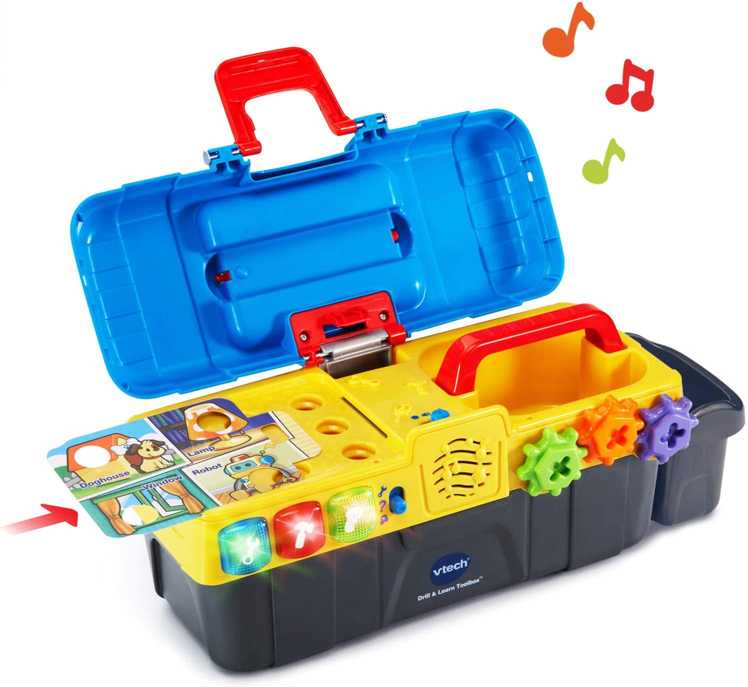 VTech Drill and Learn Toolbox, Multicolor - with Working Toy Drill, Hammer, Wrench, Nails and Screws