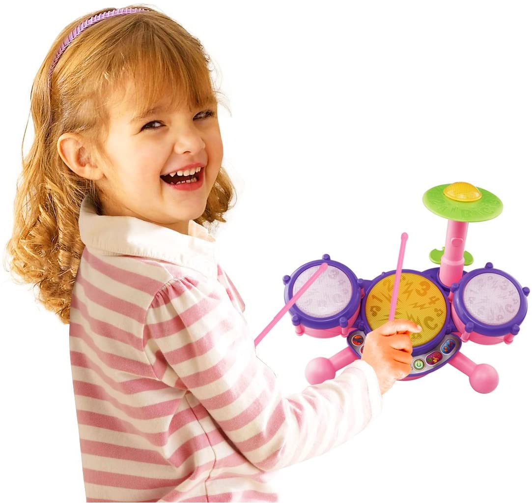 VTech KidiBeats Kids Drum Set, Pink - Educational Toy