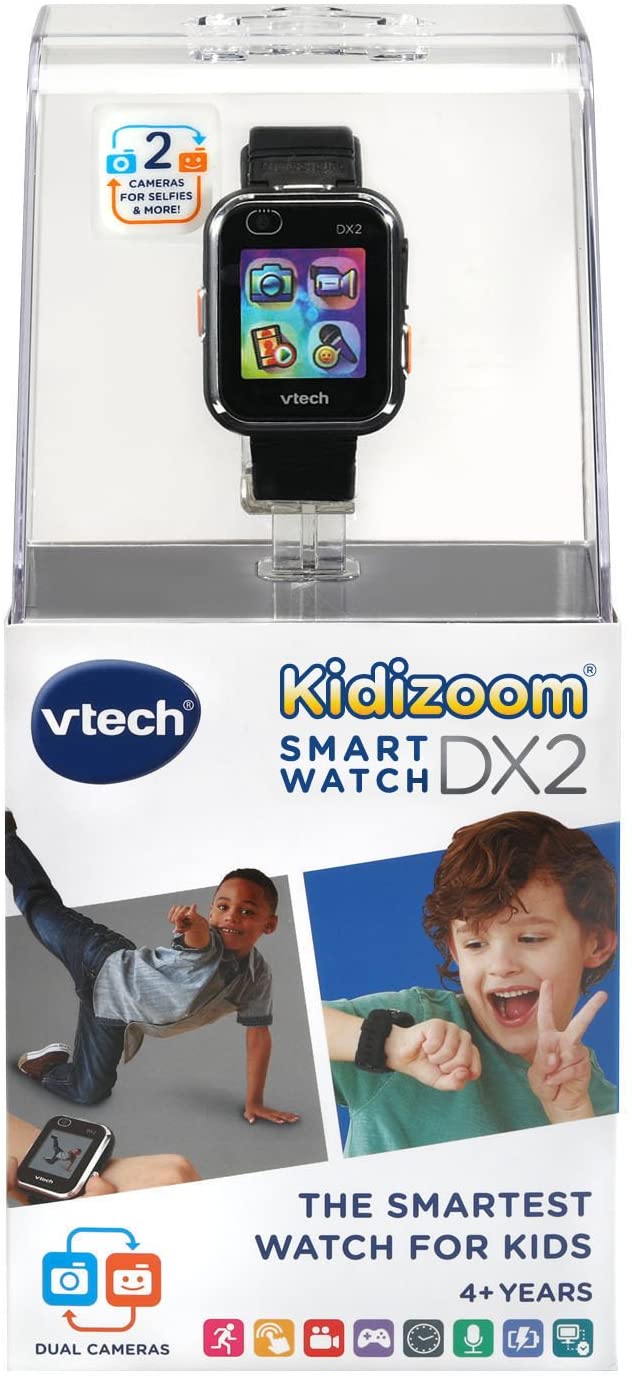VTech KidiZoom Smartwatch DX2, Black -  Stylish, Kid-Friendly Design