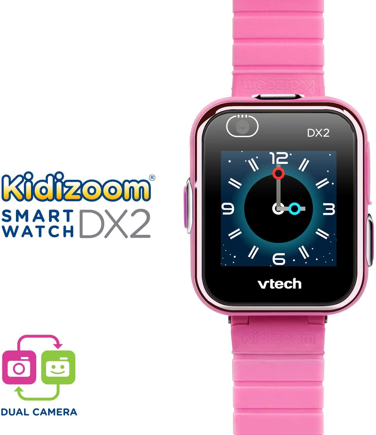 VTech KidiZoom Smartwatch DX2, Pink - Stylish, Kid-Friendly Design