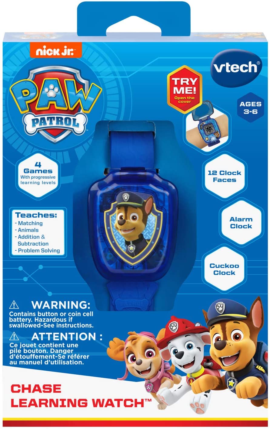 VTech PAW Patrol Chase Learning Watch, Blue - for Ages 3-6 years