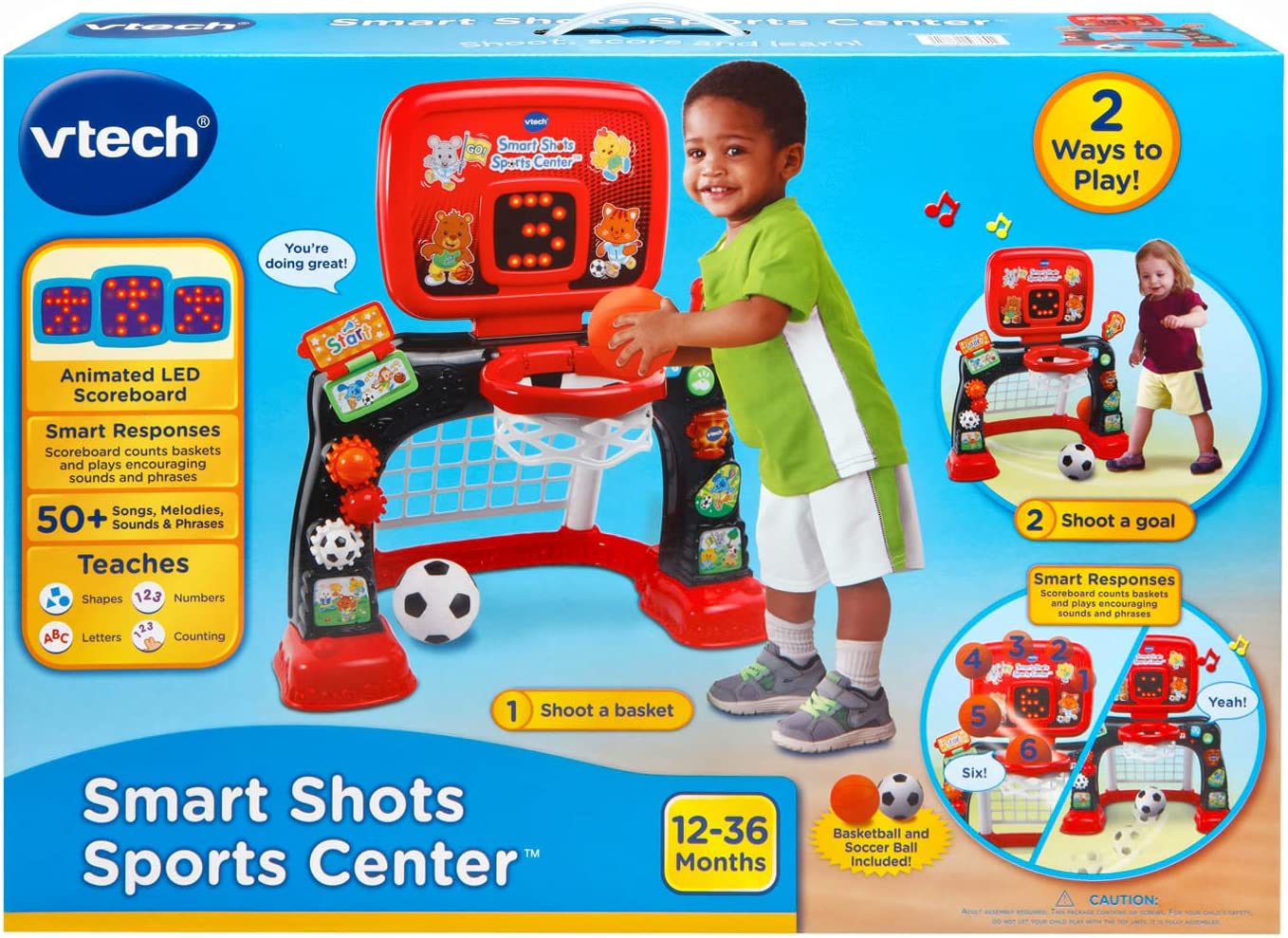 VTech Smart Shots Sports Center, Red - Learn About Shapes, Numbers and More