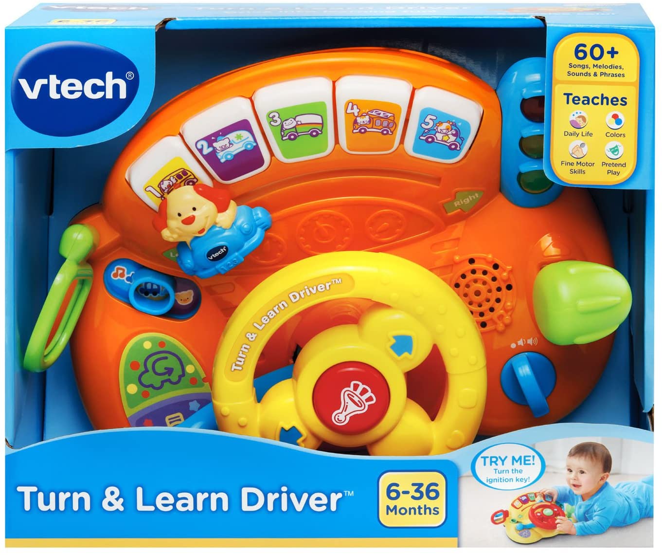 VTech Turn and Learn Driver, Orange - Educational Toy
