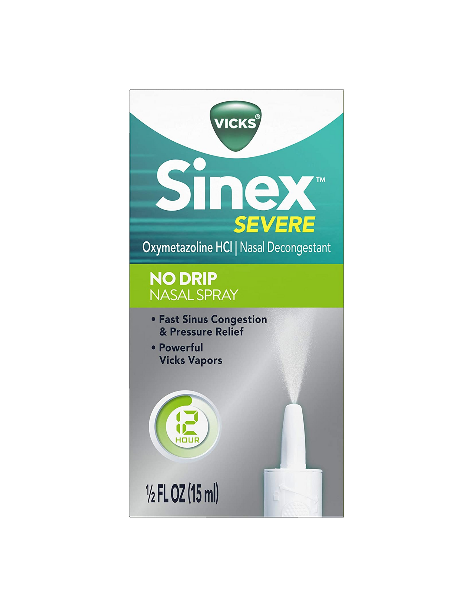 Vicks Sinex Severe, No-Drip Nasal Spray, 0.50 fl oz