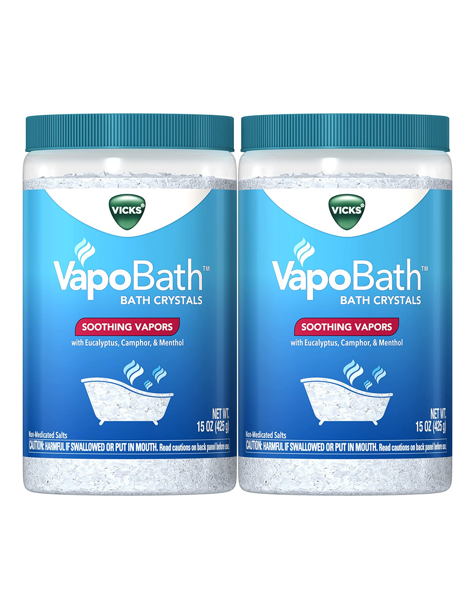 Vicks VapoBath Canisters, Soothing Vapors, 15 oz, Pack of 2