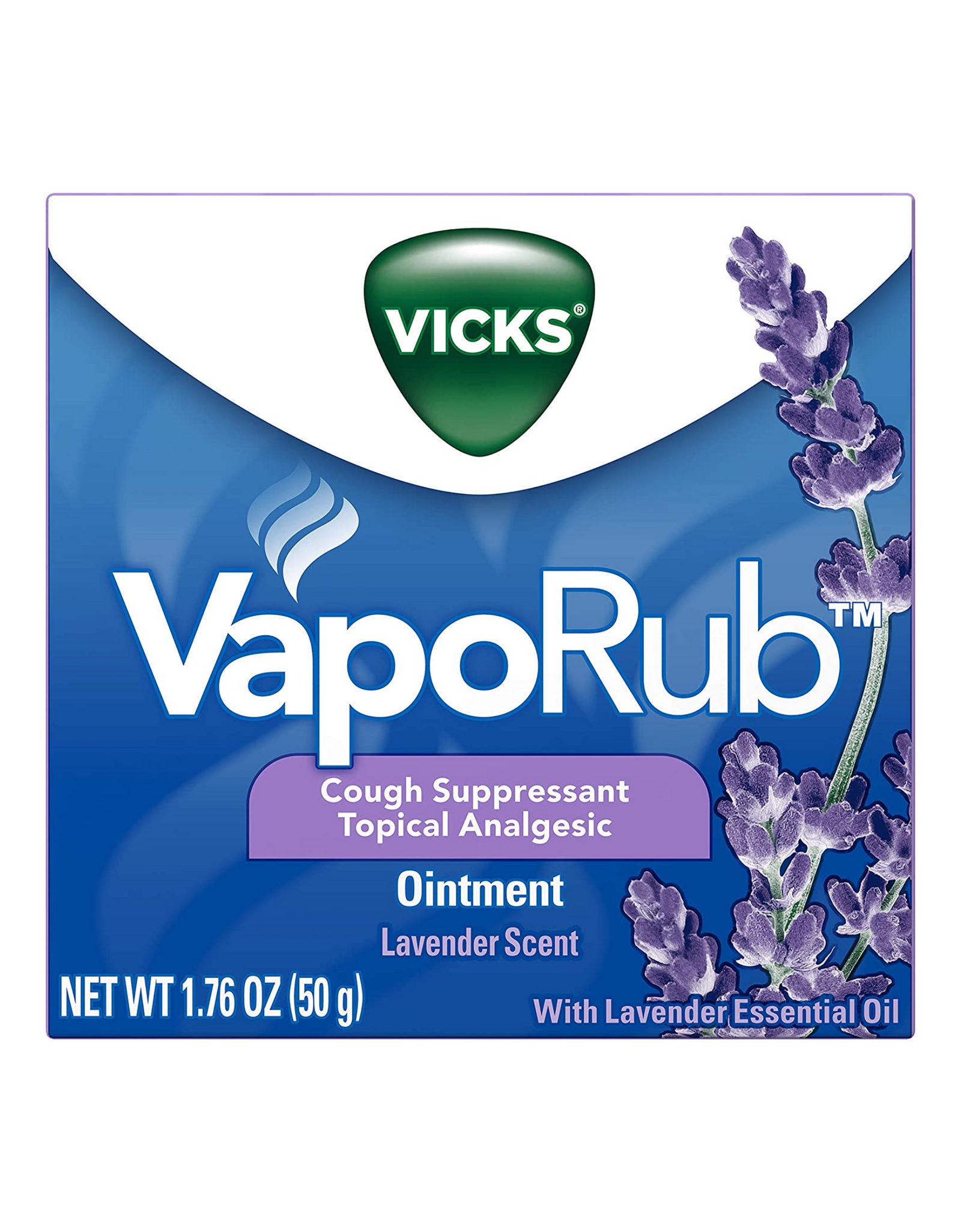 Vicks VapoRub, Lavender Essential Oil Chest, Cough Suppressant, Topical Analgesic, 1.76 oz