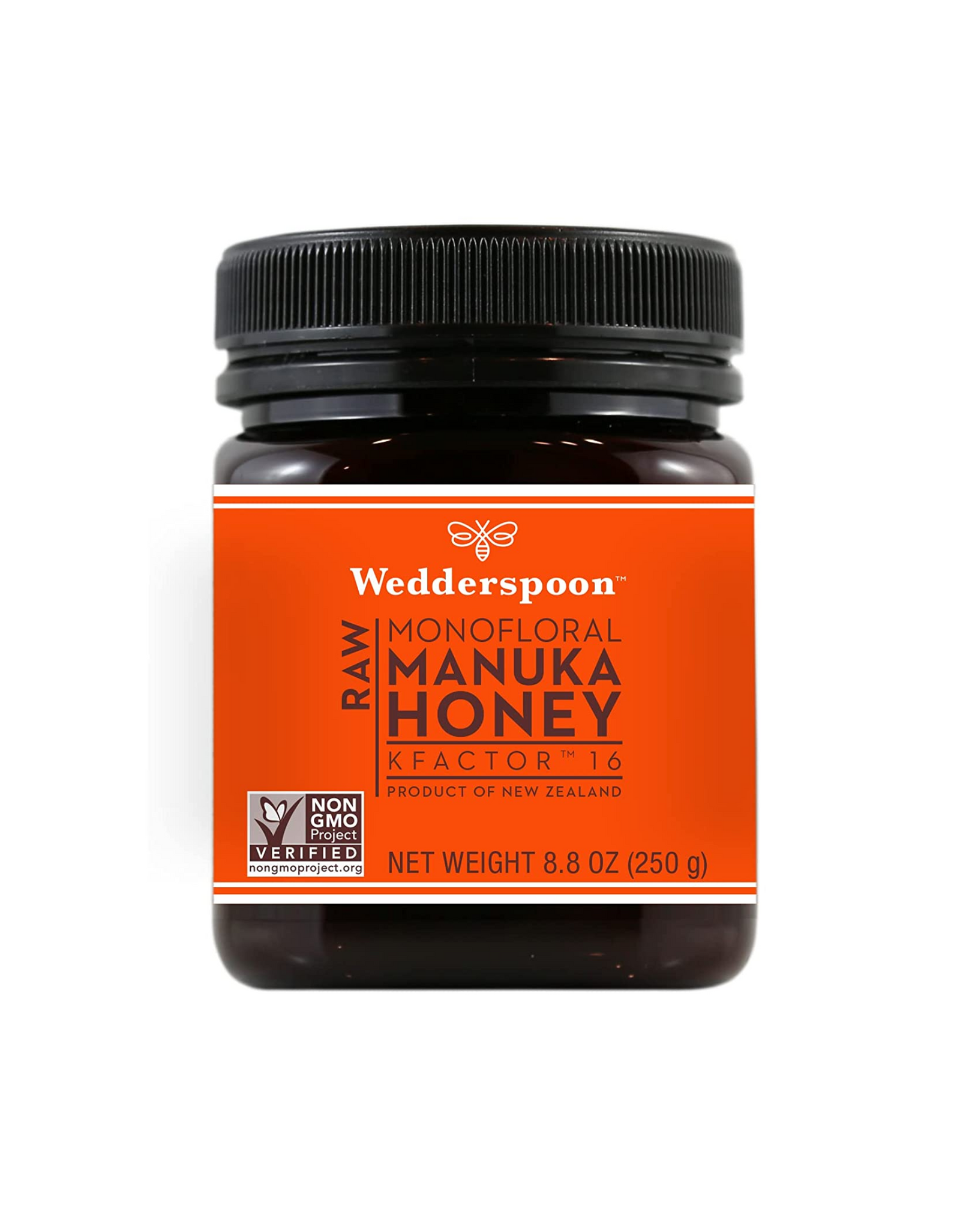 Wedderspoon Raw Premium Manuka Honey, KFactor 16, 8.8 Oz (250 g)