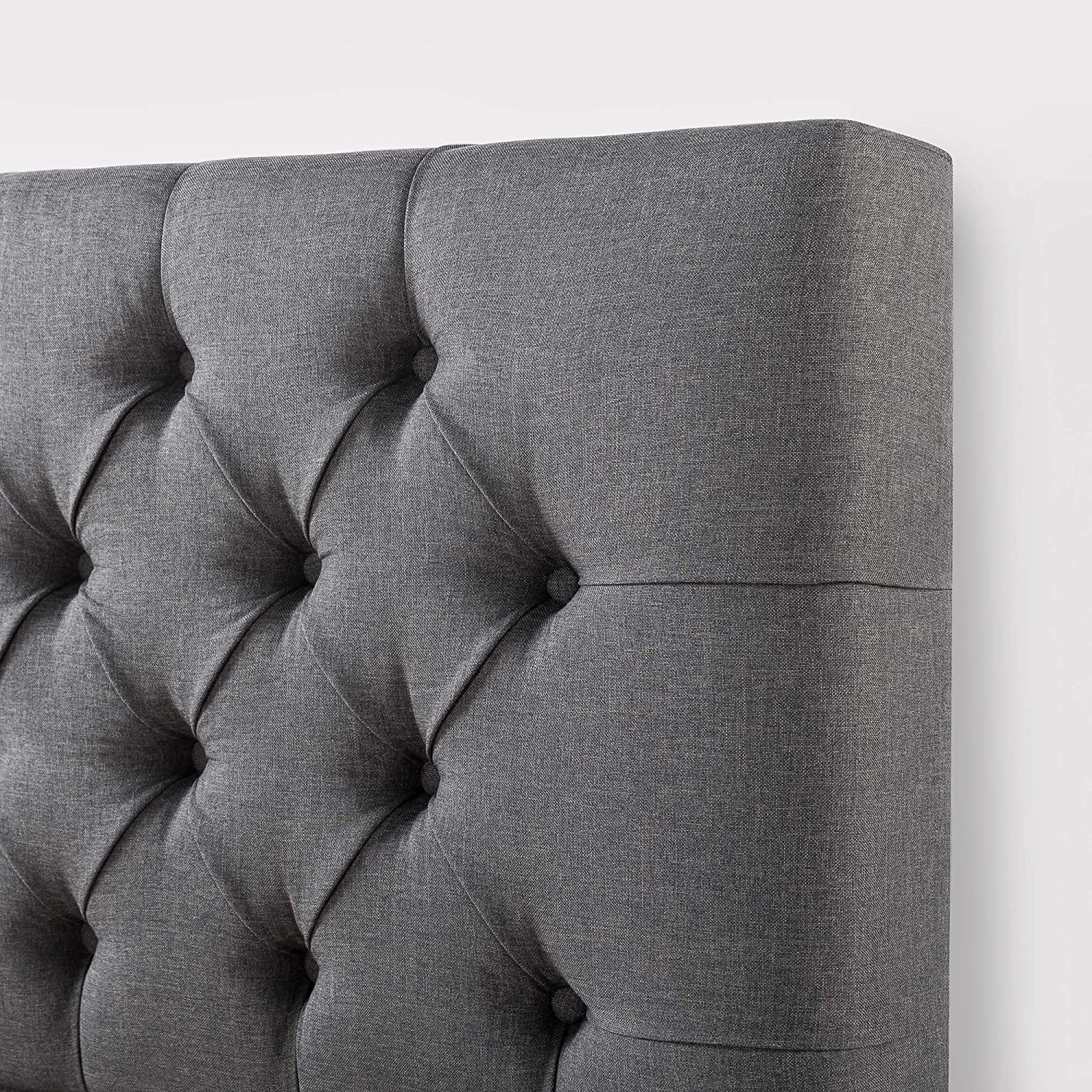 ZINUS Misty Upholstered Platform Bed Frame, Charcoal Gray