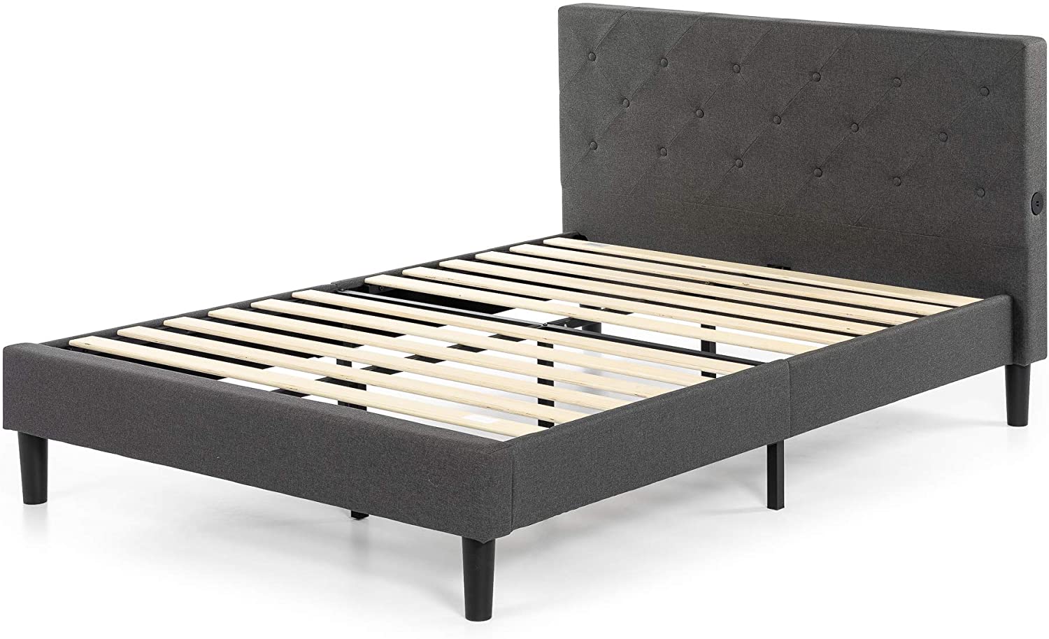 ZINUS Shalini Upholstered Platform Bed Frame with USB Ports, Full