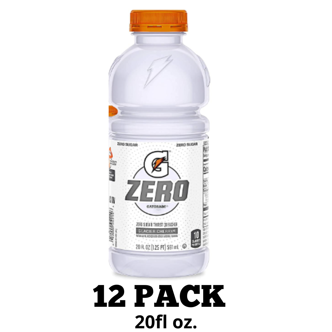 Gatorade G Zero Thirst Quencher, Glacier Cherry Pack, 20 Ounce - 12 Pack