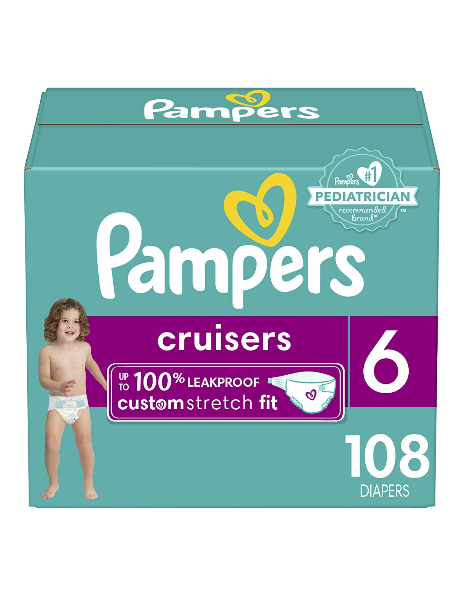 Diapers Size Size 6 (108 Count) - Pampers Cruisers Baby Diapers, Stay-Put Fit (Packaging May Vary)