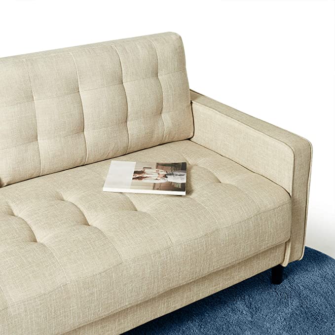 ZINUS Benton Sofa Couch / Grid Tufted Cushions / Easy, Tool-Free Assembly, Beige