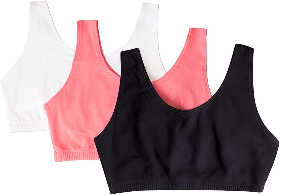Fruit of the Loom Women's Built Up Tank Style Sports Bra, 3 Pack – AERii