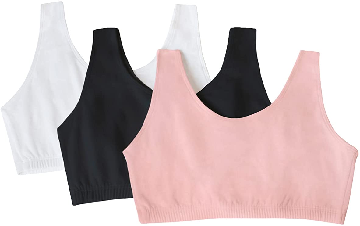 Fruit of the Loom Women's Built Up Tank Style Sports Bra, 3 Pack