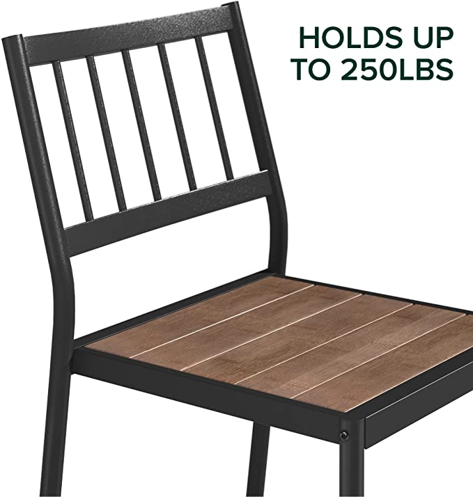 ZINUS Savannah Aluminum and Bamboo Outdoor Dining Side Chairs - Set of 2 / Premium Patio Chairs / Weather Resistant and Rust Proof / Easy Assembly