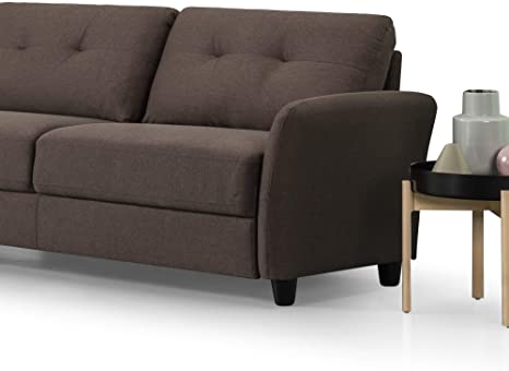 ZINUS Ricardo Sofa Couch/Tufted Cushions/Easy, Tool-Free Assembly, Chestnut Brown & 12 Inch Green Tea Memory Foam Mattress/CertiPUR-US Certified/Bed-in-a-Box/Pressure Relieving, Queen