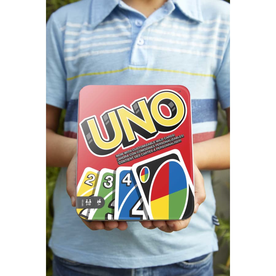 UNO Family Card Game, with 112 Cards in a Sturdy Storage Tin