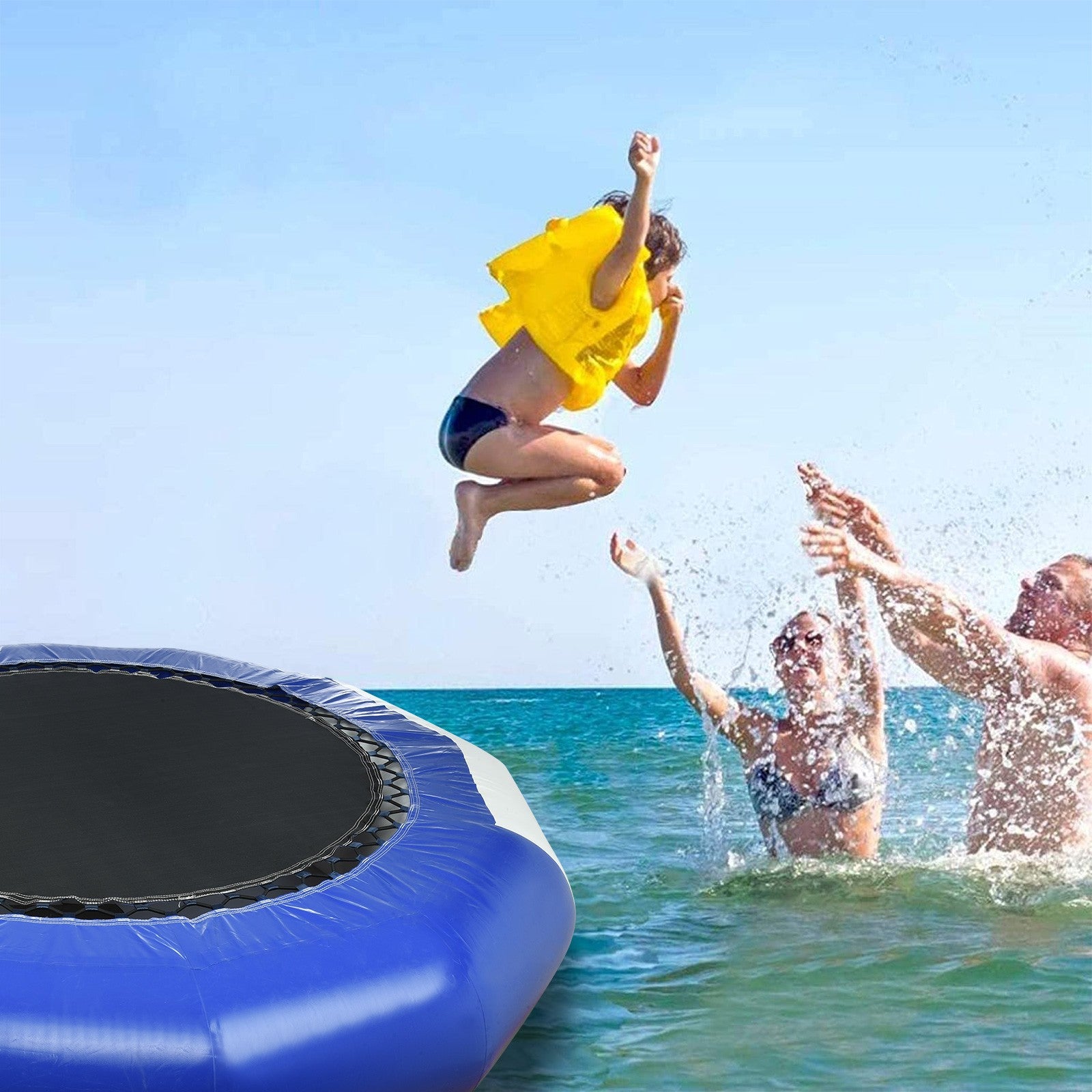 Summerella Big Bouncie, 10Ft Inflatable Water Trampoline Bounce Swim Platform For Water Sports