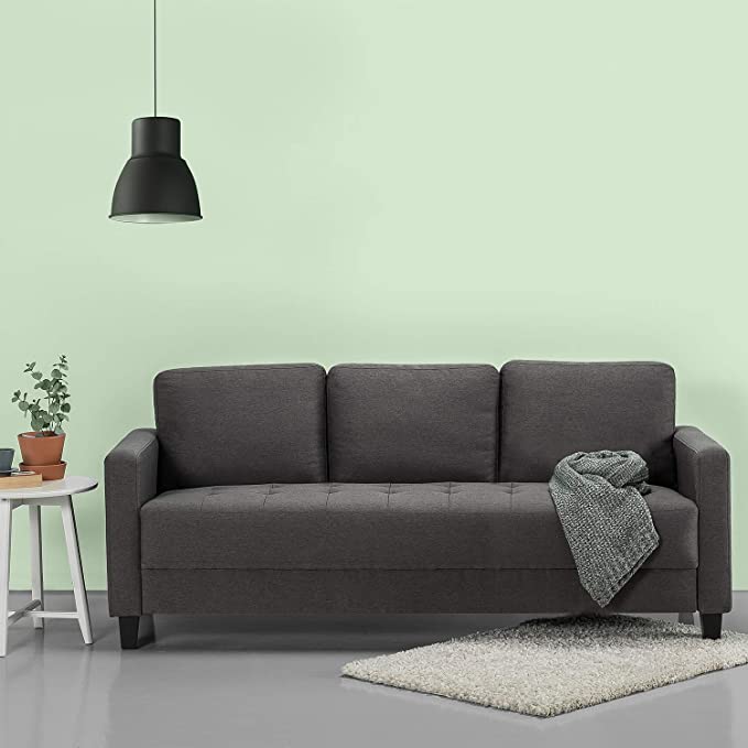 ZINUS Sunny Sofa Couch / Easy, Tool-Free Assembly, Steel Grey