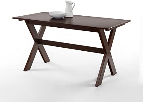 Zinus William Trestle Large Wood Dining Table / Espresso