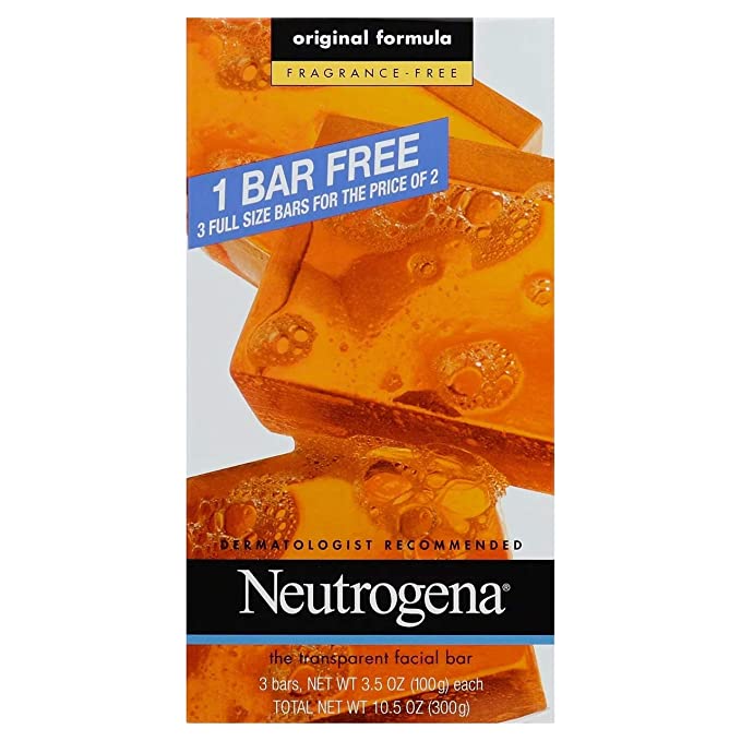 Neutrogena Transparent Facial Bar Bonus Pack, Original Formula - 3 ea