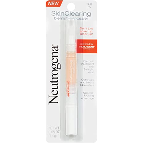 Neutrogena Skin Clearing Blemish Concealer Face Makeup with Salicylic Acid Acne Medicine, Non-Comedogenic and Oil-Free Concealer Helps Cover, Treat & Prevent Breakouts