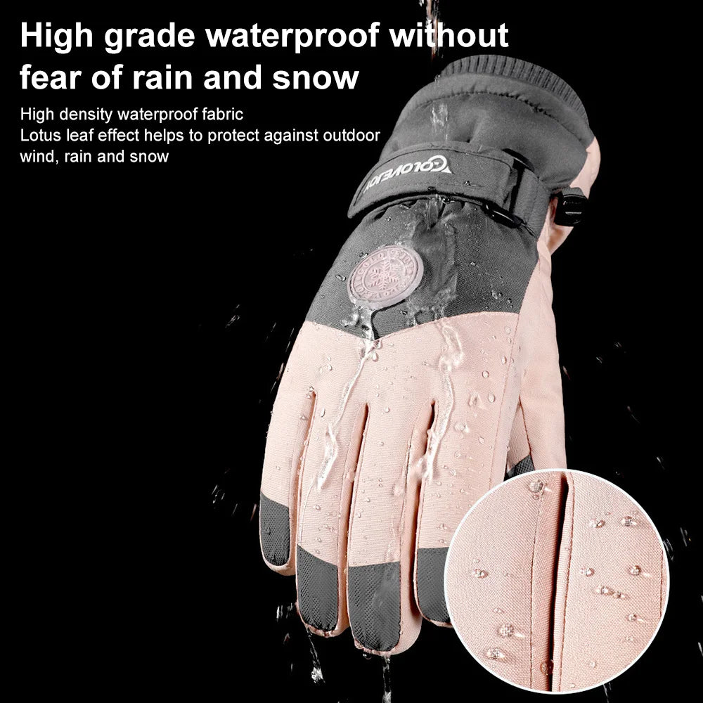 Ski Snowboard Gloves Waterproof wind-resistant Touchscreen, Fits Both Men & Women