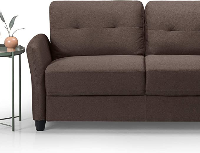 ZINUS Ricardo Loveseat Sofa / Tufted Cushions / Easy, Tool-Free Assembly, Chestnut Brown