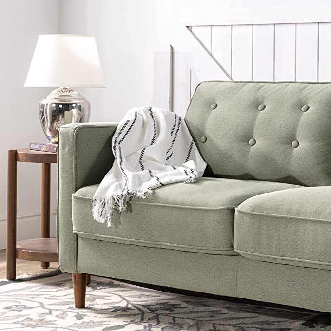 ZINUS Lauren Sofa Couch / Button Tufted Cushions / Easy, Tool-Free Assembly, Pear Green