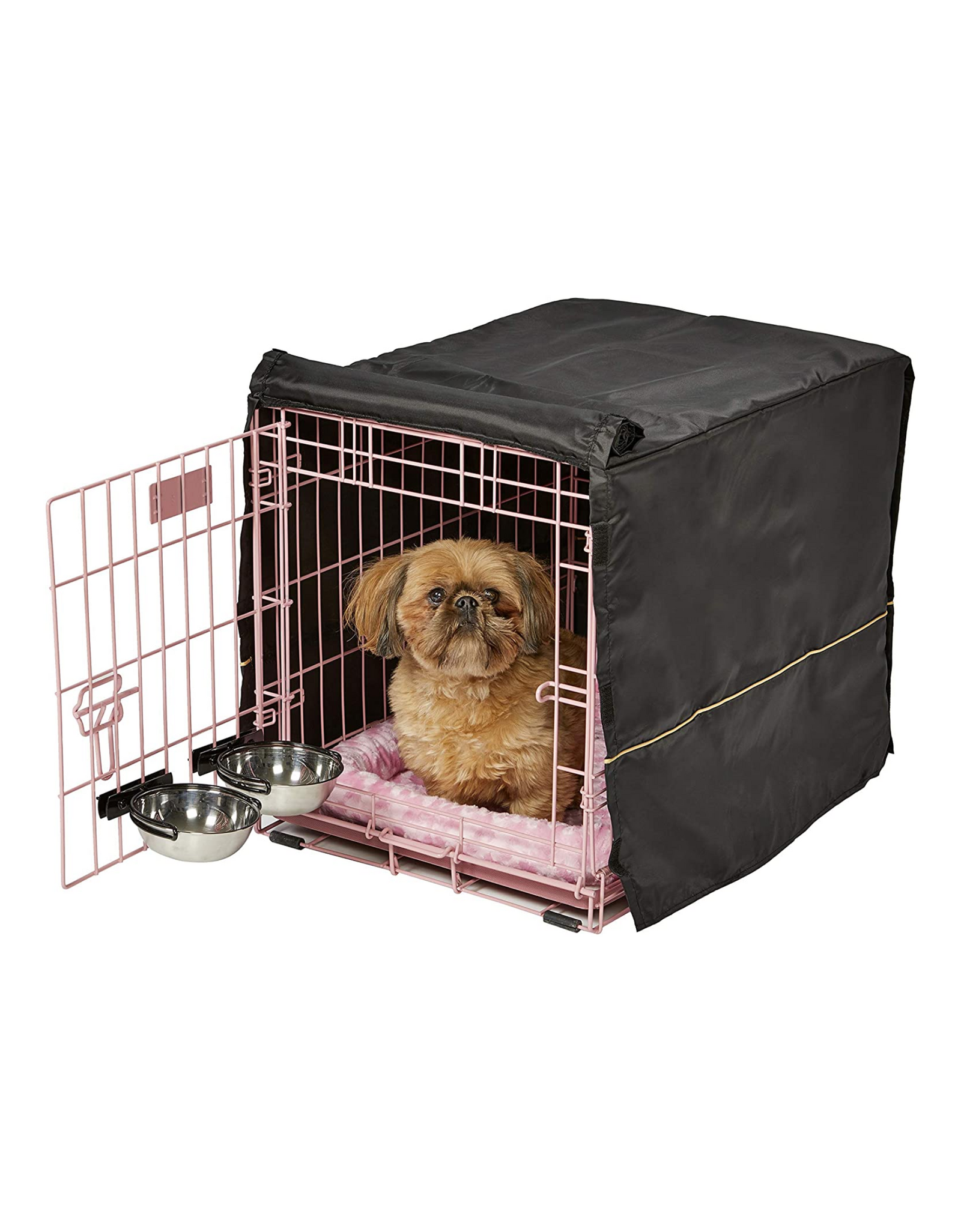 iCrate Dog Crate Starter Kit 24-Inch, Ideal for Small Dog Breeds, Pink