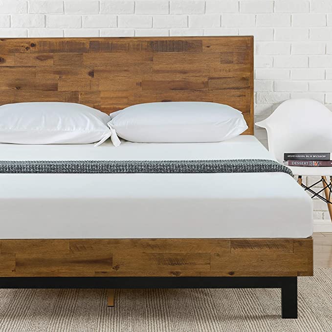 Zinus Tricia Platform Bed & 12 Inch Green Tea Memory Foam Mattress