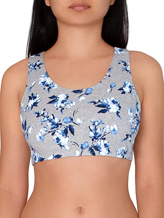 Fruit of the Loom Women's Built Up Tank Style Sports Bra Printed, 3 Pack