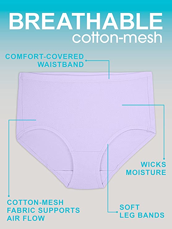 Fruit of the Loom Women's Breathable Underwear, Plus Size