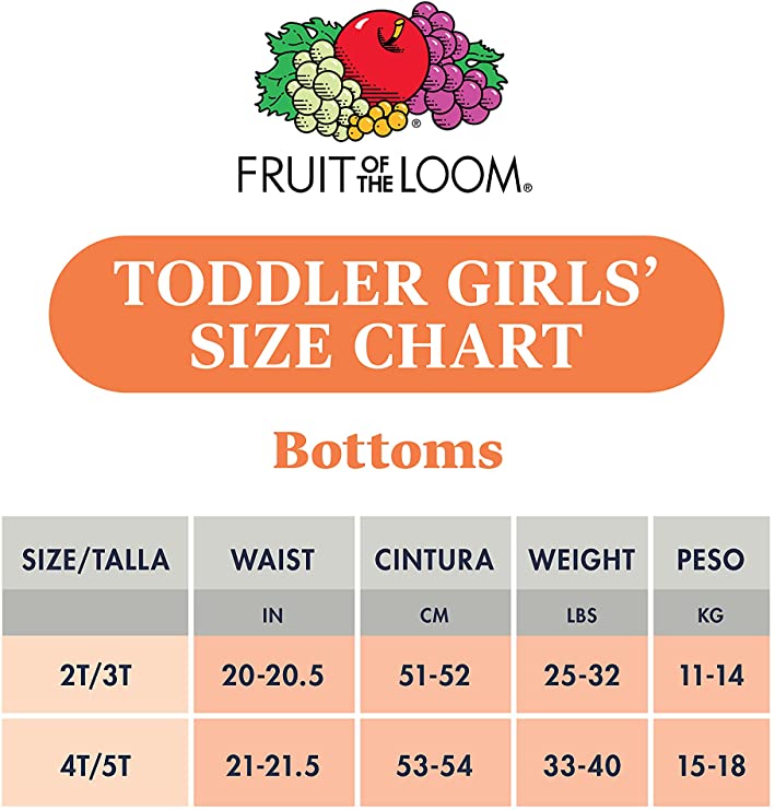 Fruit of the Loom Toddler Girls' Tag-Free Cotton Underwear