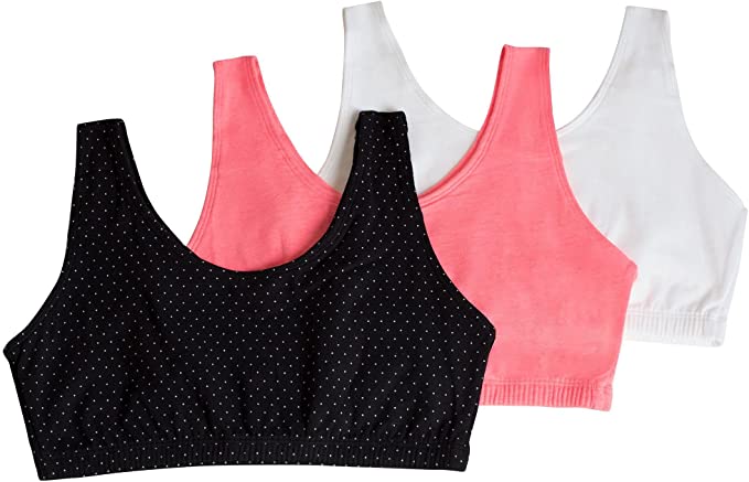 Fruit of the Loom Women's Built Up Tank Style Sports Bra Printed, 3 Pack