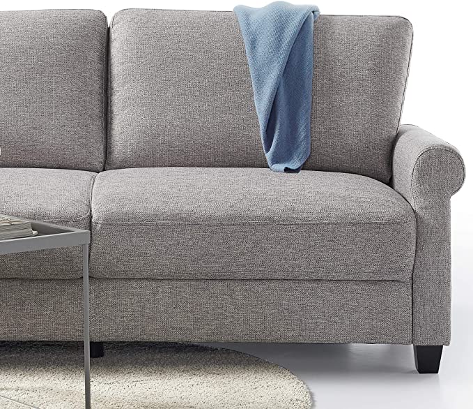 ZINUS Josh Sofa Couch / Easy, Tool-Free Assembly, Soft Grey