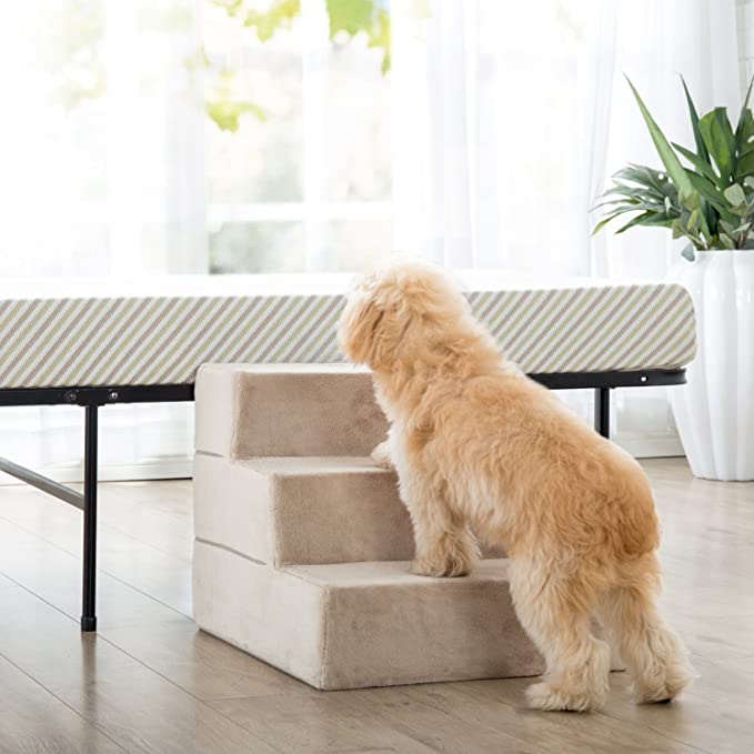 Zinus 3 Step Comfort Pet Stairs/Pet Ramp/Pet Ladder, Small