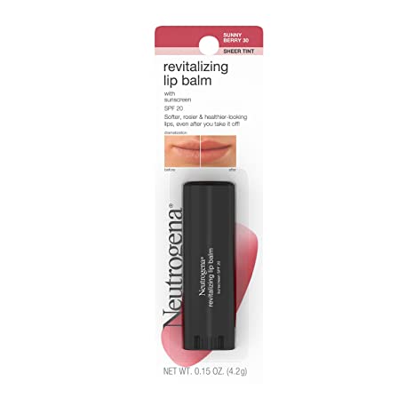 Neutrogena Revitalizing and Moisturizing Tinted Lip Balm with Sun Protective Broad Spectrum SPF 20 Sunscreen, Lip Soothing Balm with a Sheer Tint