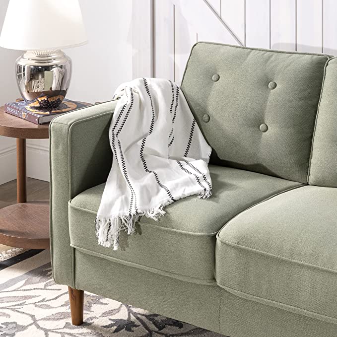 ZINUS Lauren Loveseat / Button Tufted Cushions / Easy, Tool-Free Assembly, Pear Green