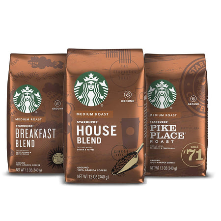 Starbucks Medium Roast Ground Coffee—Variety Pack—3 bags (12 oz each)