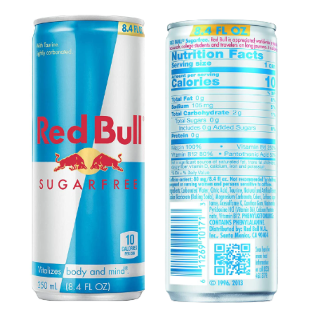 Red Bull Energy Drink, Sugar Free, 8.4 Ounce - 4 Pack