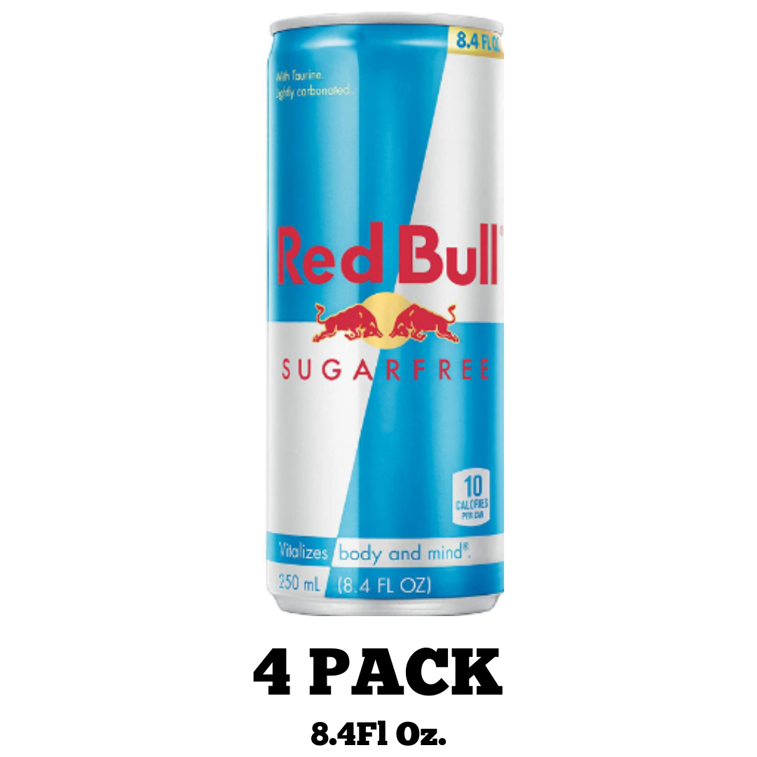Red Bull Energy Drink, Sugar Free, 8.4 Ounce - 4 Pack